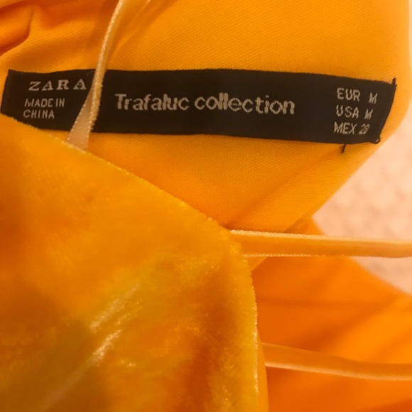 Zara Trafaluc Collection Mini Yellow Velvet Dress - Picture 4 of 4